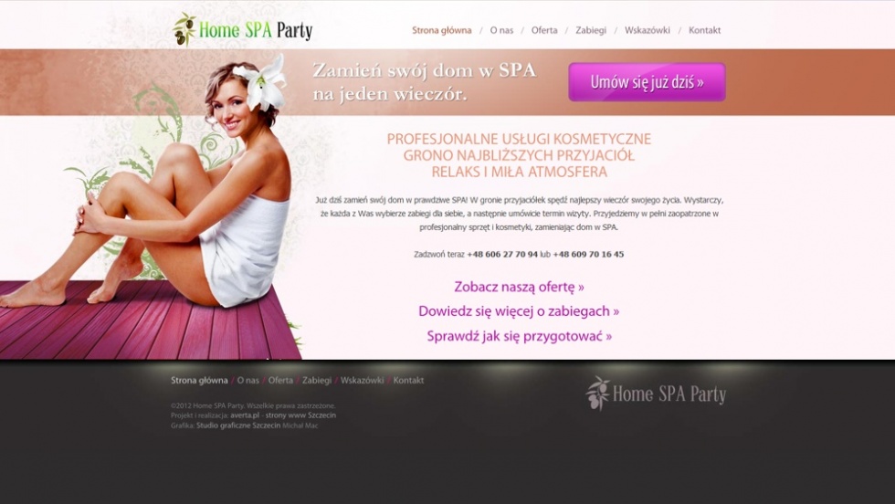 strony internetowe - podląg dla Home SPA Party nr 1