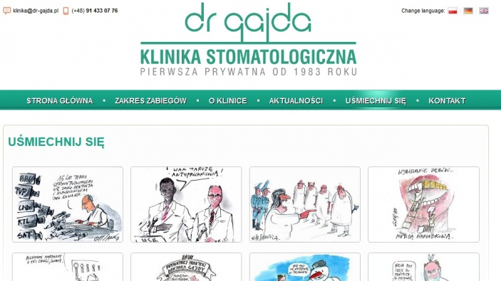 zrzut ekranu nr 1 dla realizacji Dr Gajda - strona kliniki dentystycznej