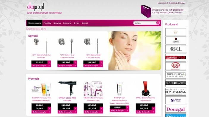 zrzut ekranu nr 1 dla realizacji Hurtownia kosmetyków online
