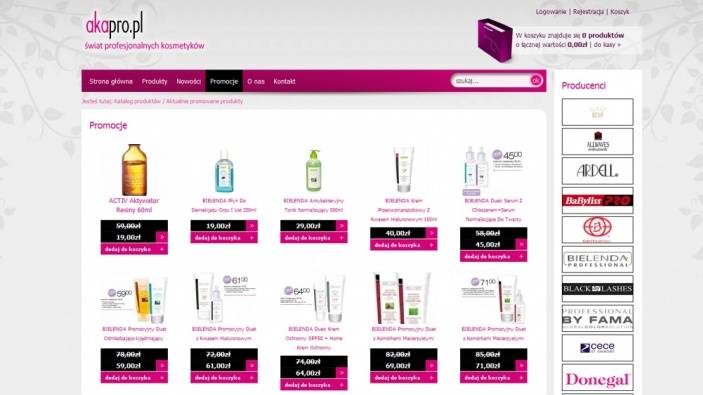 zrzut ekranu nr 2 dla realizacji Hurtownia kosmetyków online