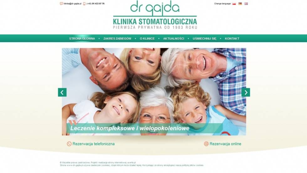 strony internetowe - podląg dla Strona www dla kliniki stomatologicznej nr 3