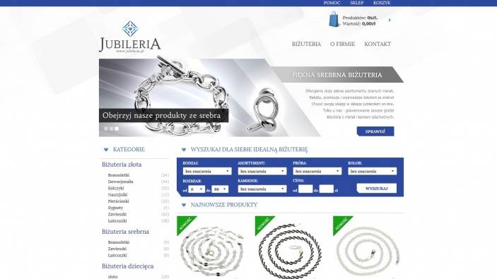 zrzut ekranu nr 3 dla realizacji Jubileria - sklep internetowy