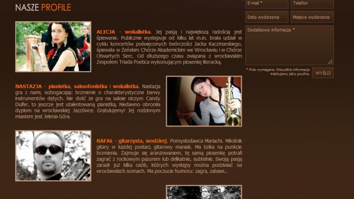 zrzut ekranu nr 3 dla realizacji Zespół muzyczny Mariachi z Wrocławia - welesa, sylwester, imprezy okolicznościowe